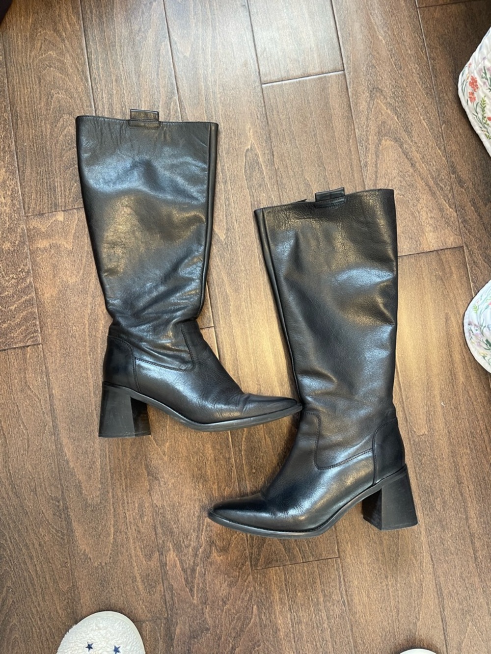 Coach and Four Black Leather Knee-High Heeled Boots